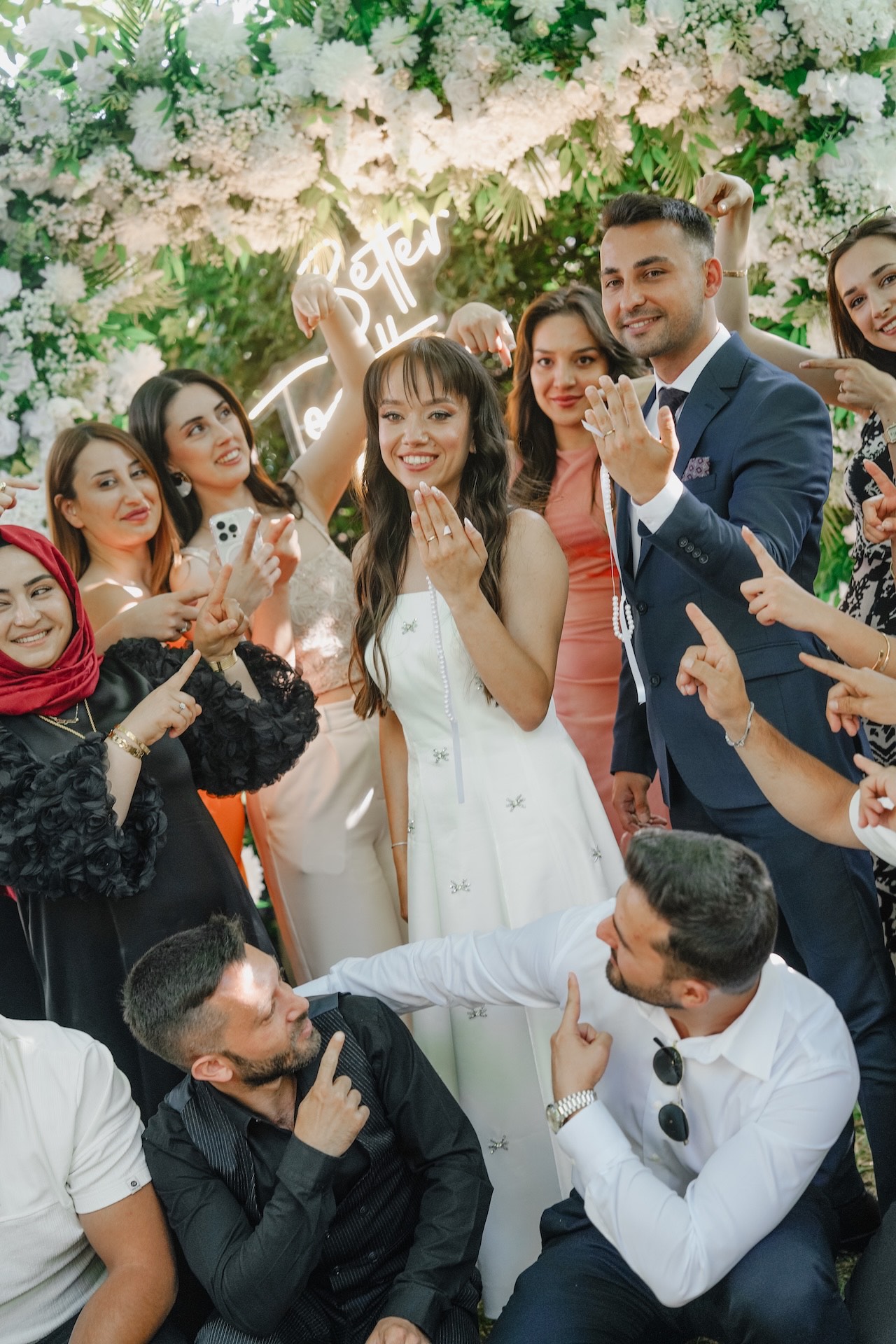 Siyah beyaz romantik düğün portresi